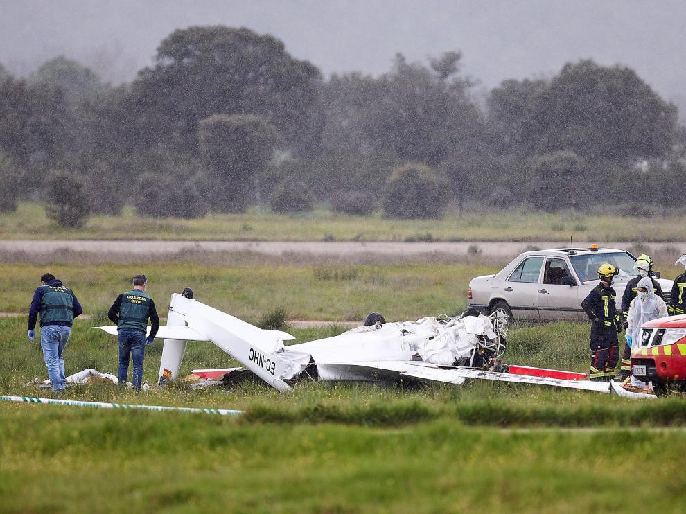 Mueren los dos ocupantes de una avioneta sin motor en un accidente en Toledo.