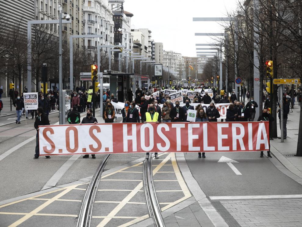 La manifestación ha recorrido buena parte del centro de Zaragoza.