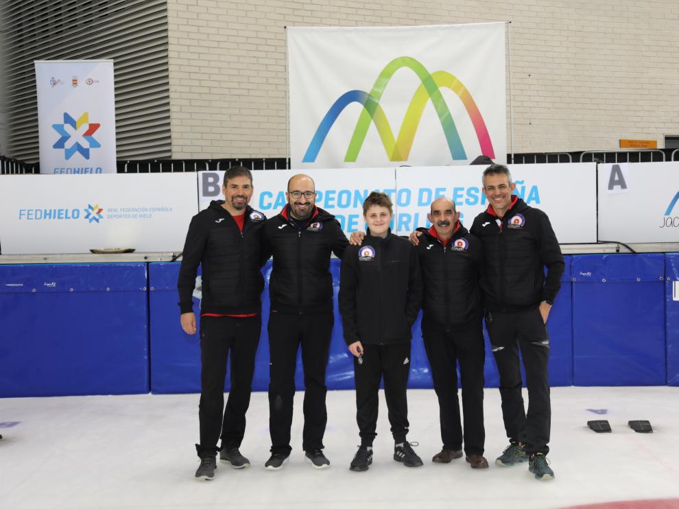 El conjunto masculino del Curling CH Jaca, cuarto en el Campeonato de España.
