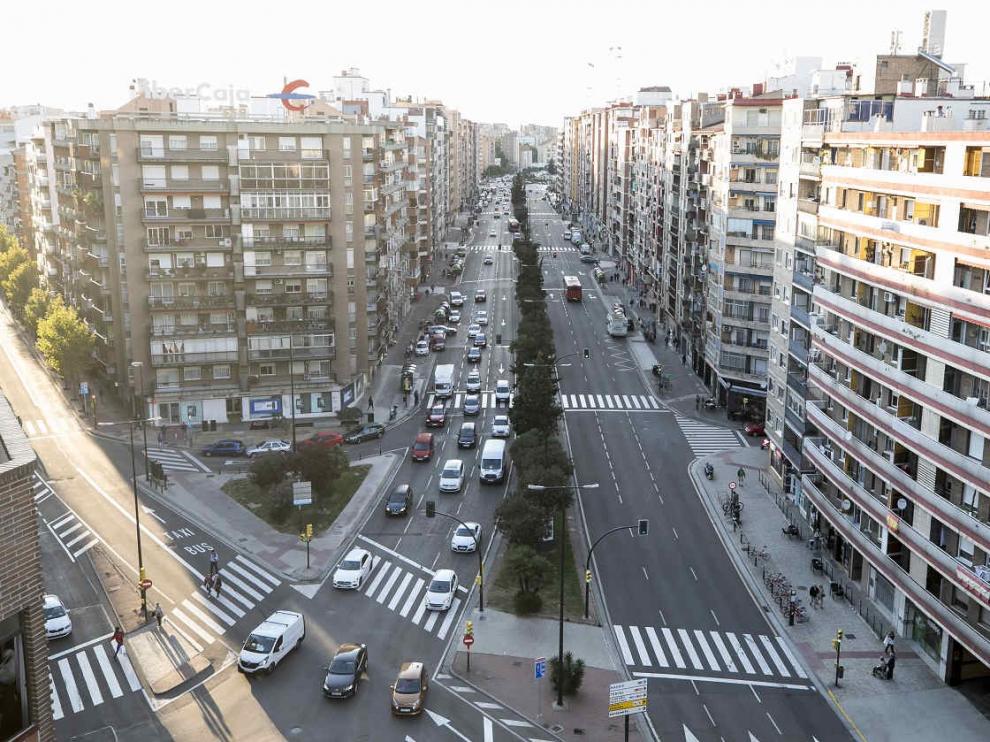 Vista de una calle de Zaragoza.