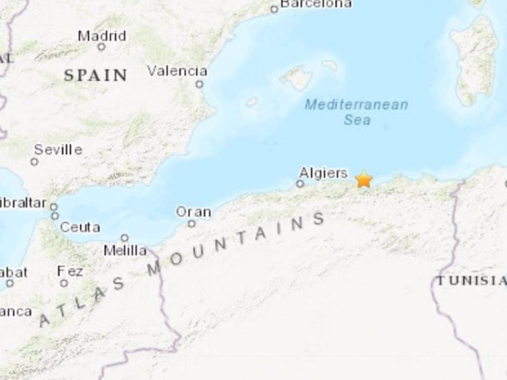Lugar del terremoto en Argelia