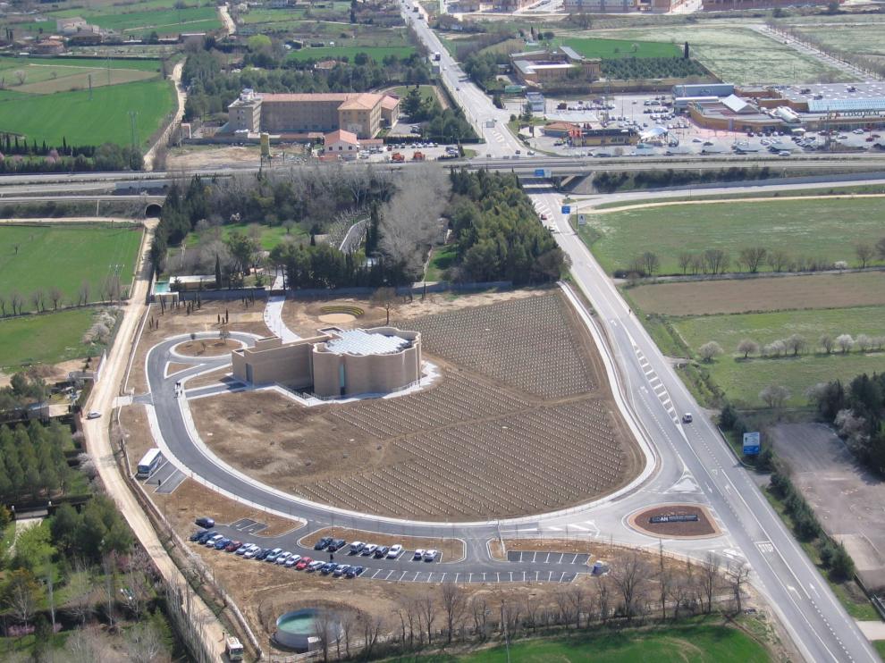 Vista aérea del CDAN, ubicado a las afueras de Huesca.