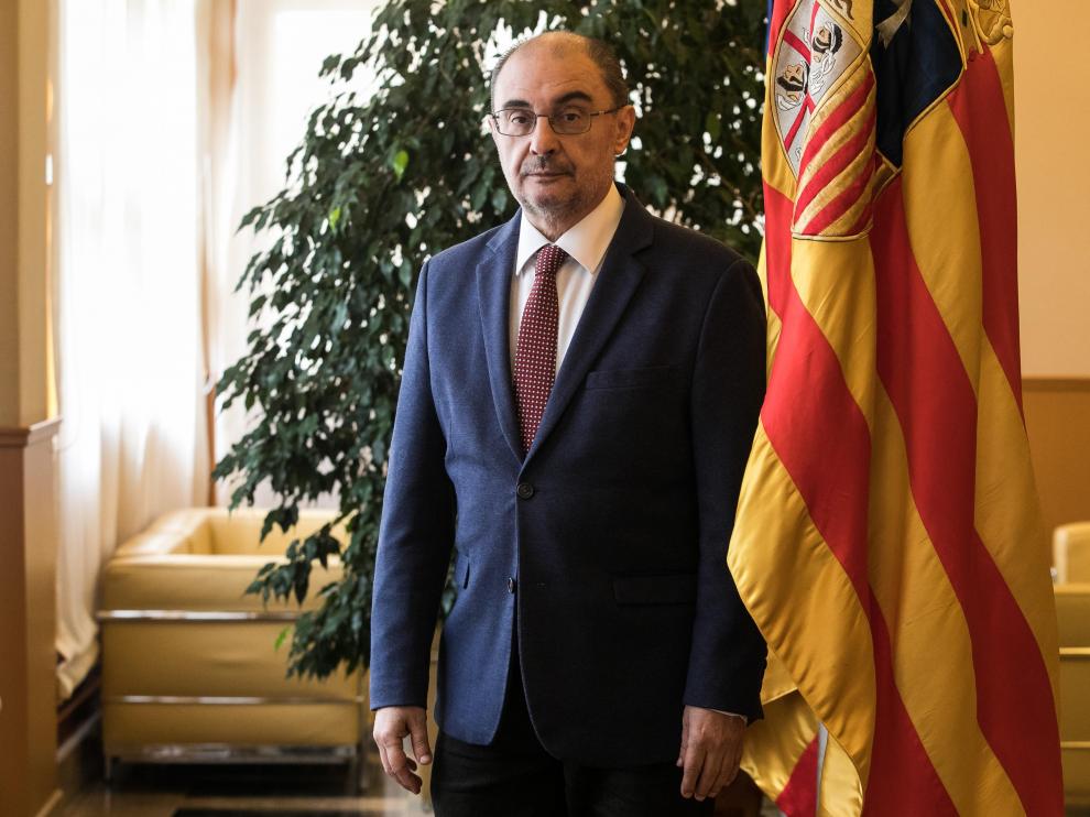 Javier Lambán, presidente de Aragón, en el edificio Pignatelli.