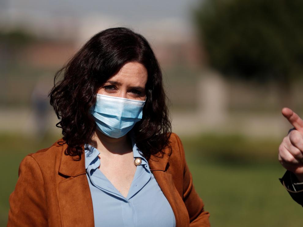 Isabel Díaz Ayuso, este martes en Getafe.