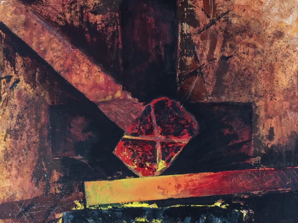 Una de las pinturas que David Castillo expone en la Fundación Caja Rural de Zaragoza.