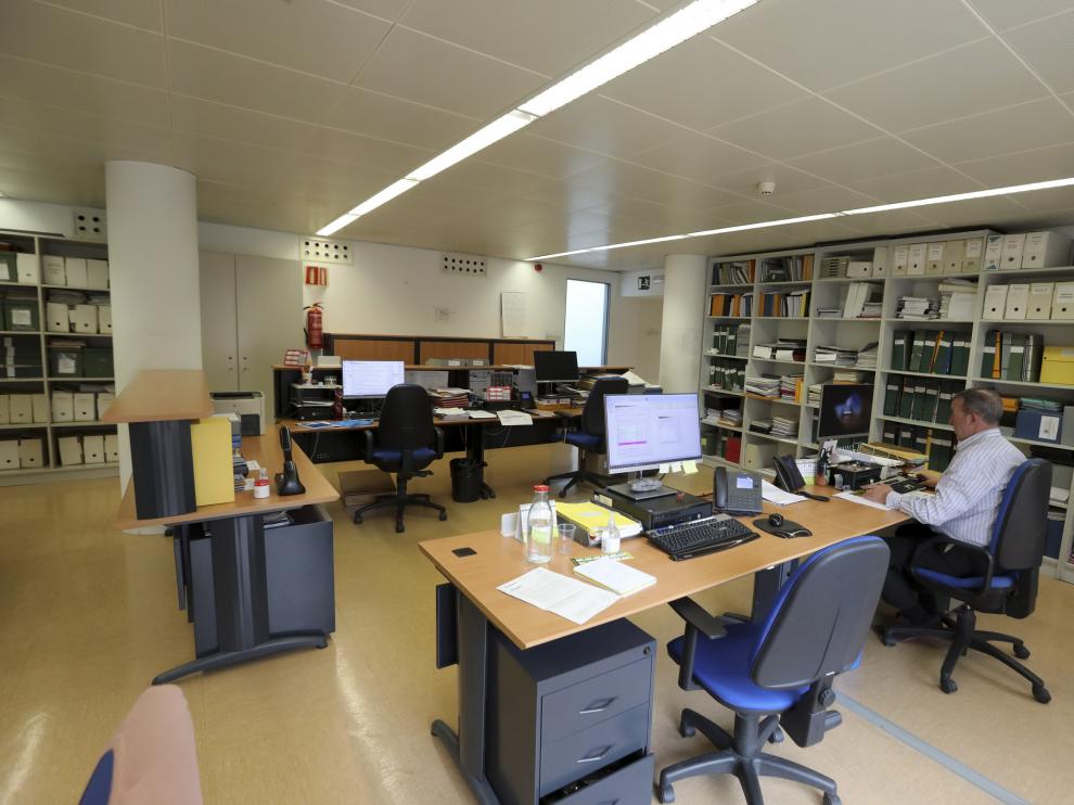 Una de las oficinas municipales durante los servicios mínimos prestados durante el confinamiento.