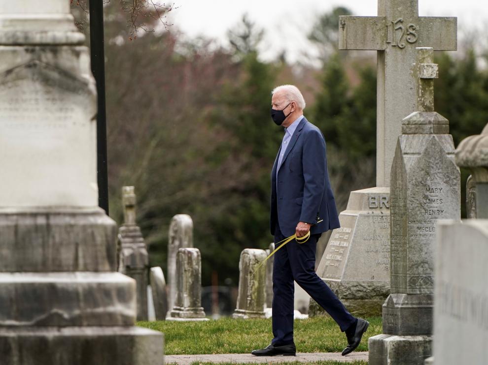 U.S. President Joe Biden departs after church in Wilmington, Delaware