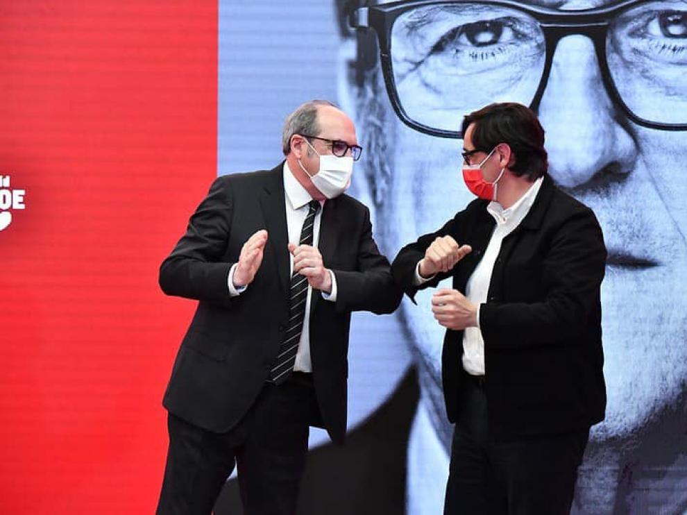 Ángel Gabilondo y Salvador Illa en el acto celebrado este sábado en Madrid