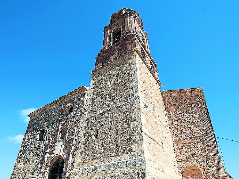 Iglesia de Santa María la Mayor, de Olvés, que está en proceso de rehabilitación