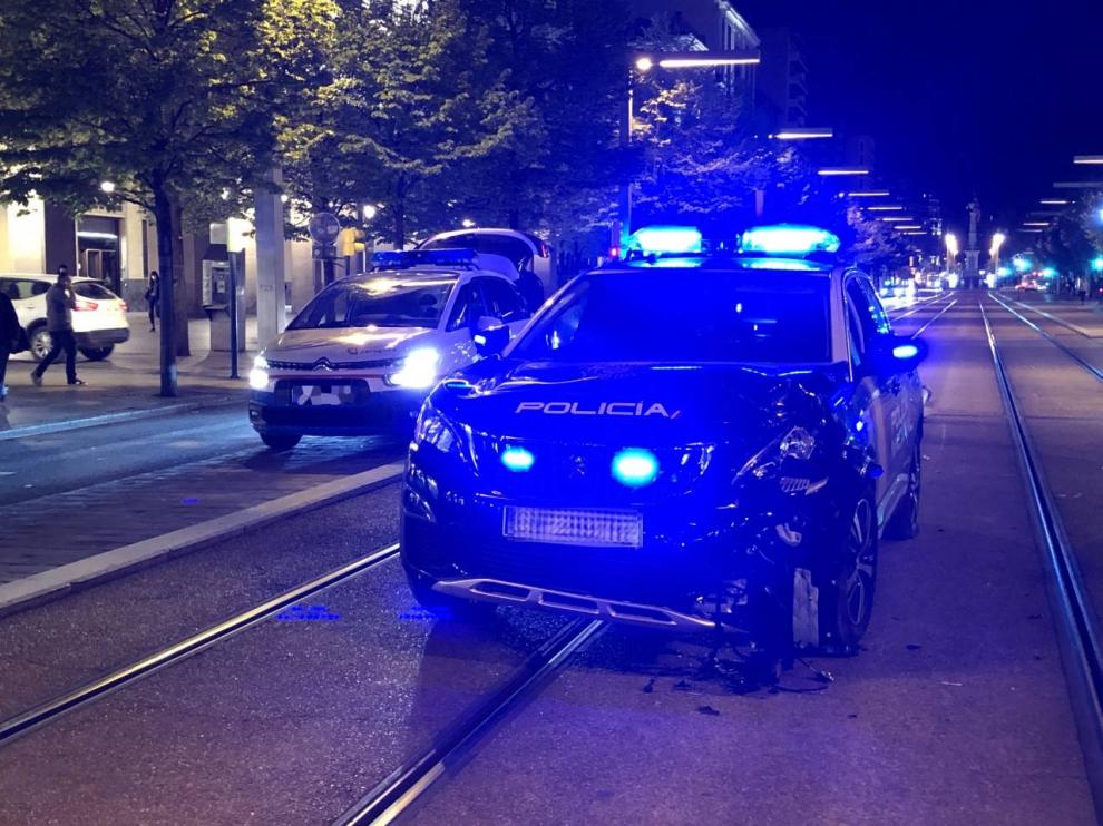 Coche de la Policía Nacional siniestrado