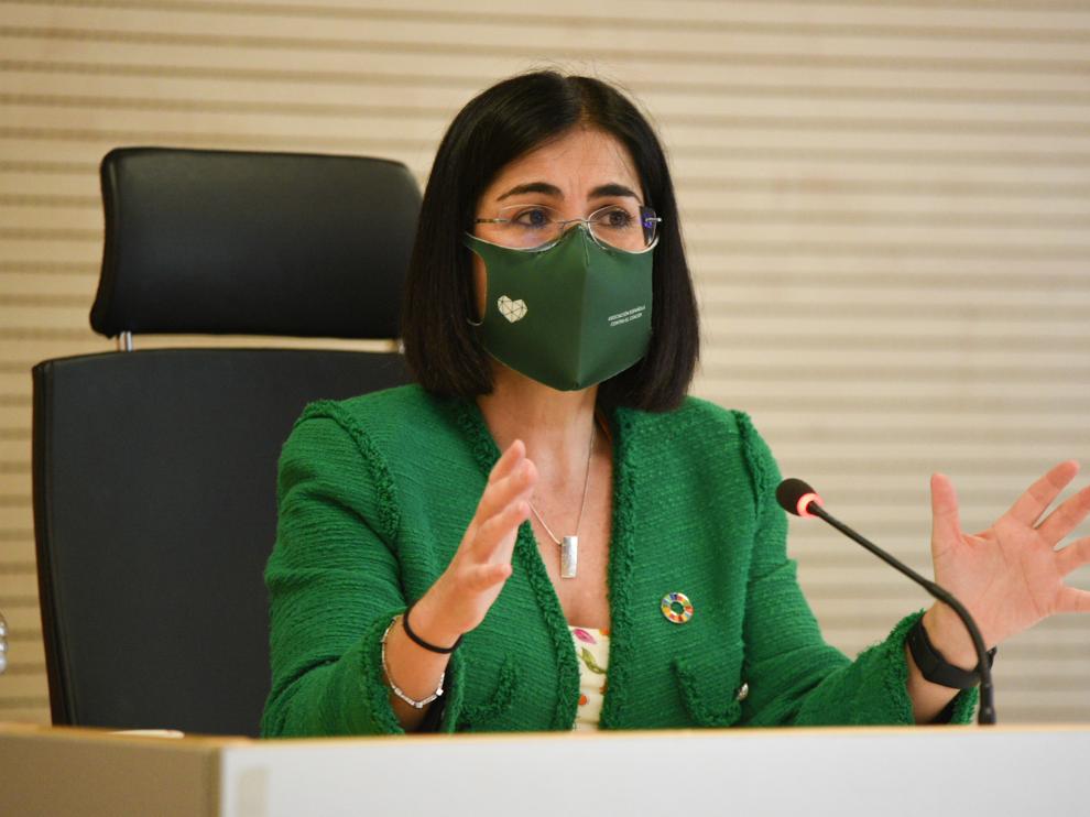 La ministra de Sanidad, Carolina Darias, este lunes en Valencia.