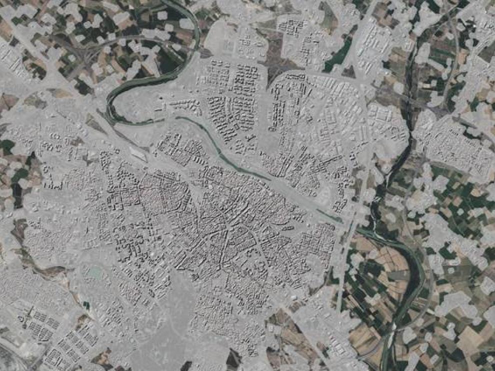 Plano 3D de Zaragoza.