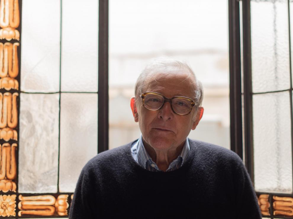 Emilio Gutiérrez Caba, durante la entrevista en el Teatro Principal.