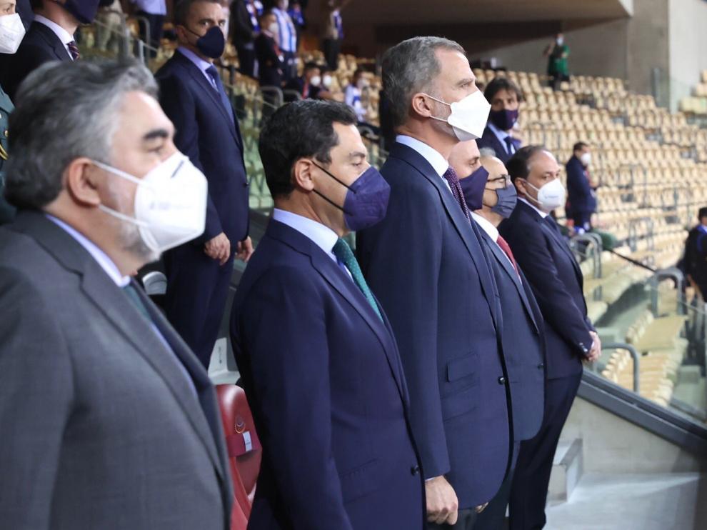 El Rey Felipe VI, en el palco del estadio de La Cartuja de Sevilla en la Copa del Rey que disputaron Real Sociedad y Athletic de Bilbao