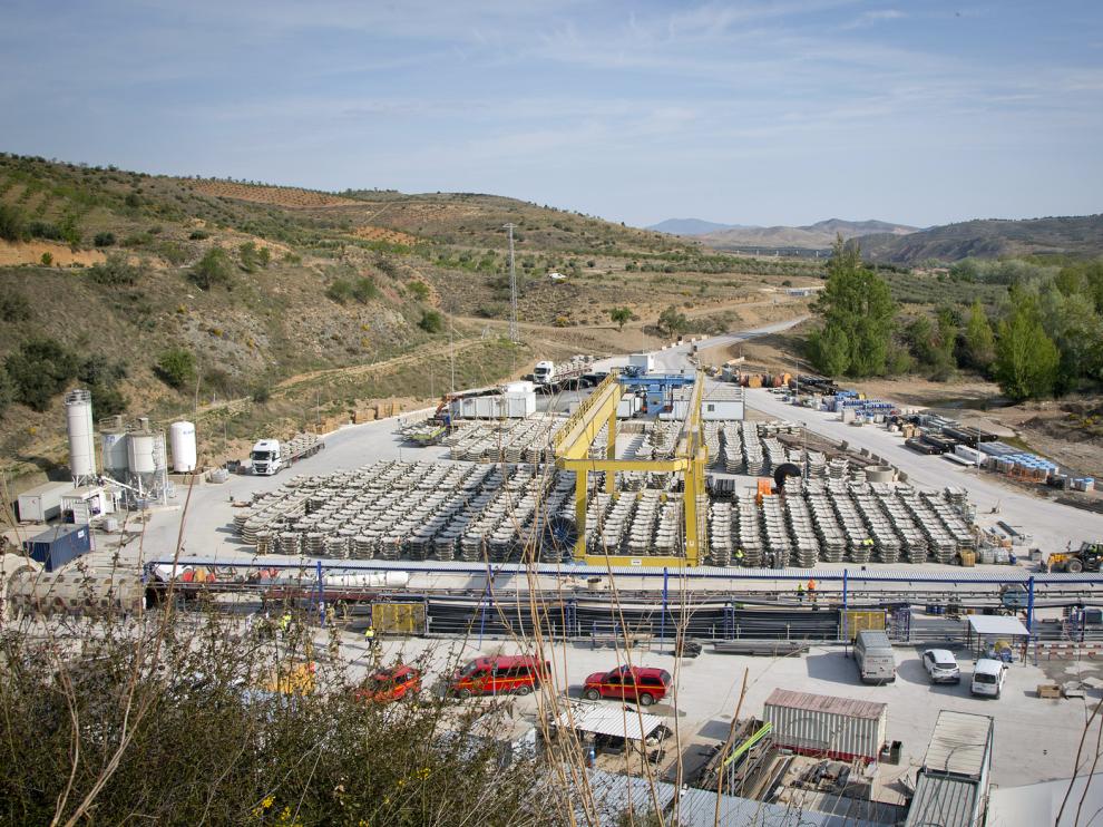 Estado actual de las obras de la presa de Mularroya.