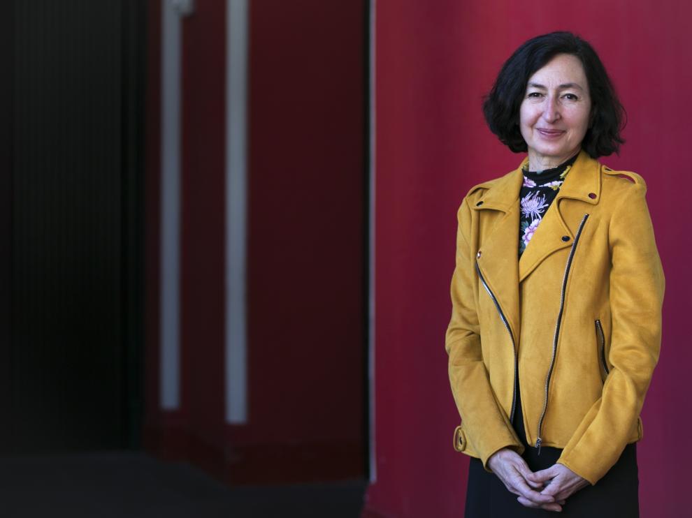Isabel Irigoyen, psiquiatra y coordinadora contra el suicidio del Gobierno de Aragón, en el Paraninfo universitario.