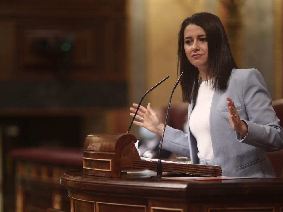 Inés Arrimadas, este miércoles en el Congreso.