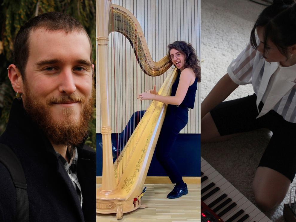 Juan Zalba, Alba Franco y Yasmina Qiu, tres músicos aragoneses.