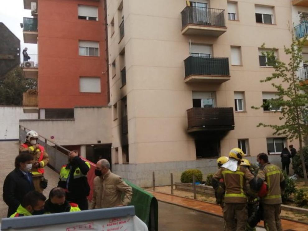 Foto publicada en Twiter por los mossos del lugar del incendio