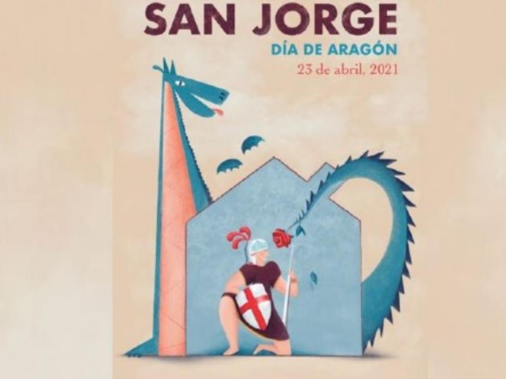 'San Jorge lucha desde casa' gana el concurso del cartel para el Día de Aragón 2021