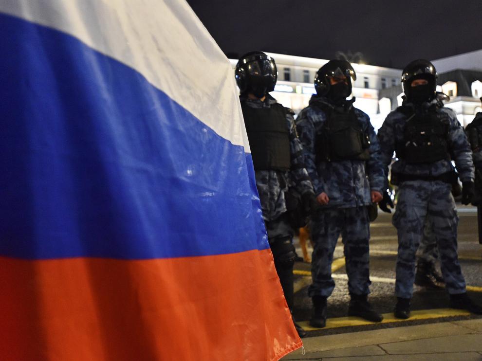 Navalny supporters hold a rally in Moscow