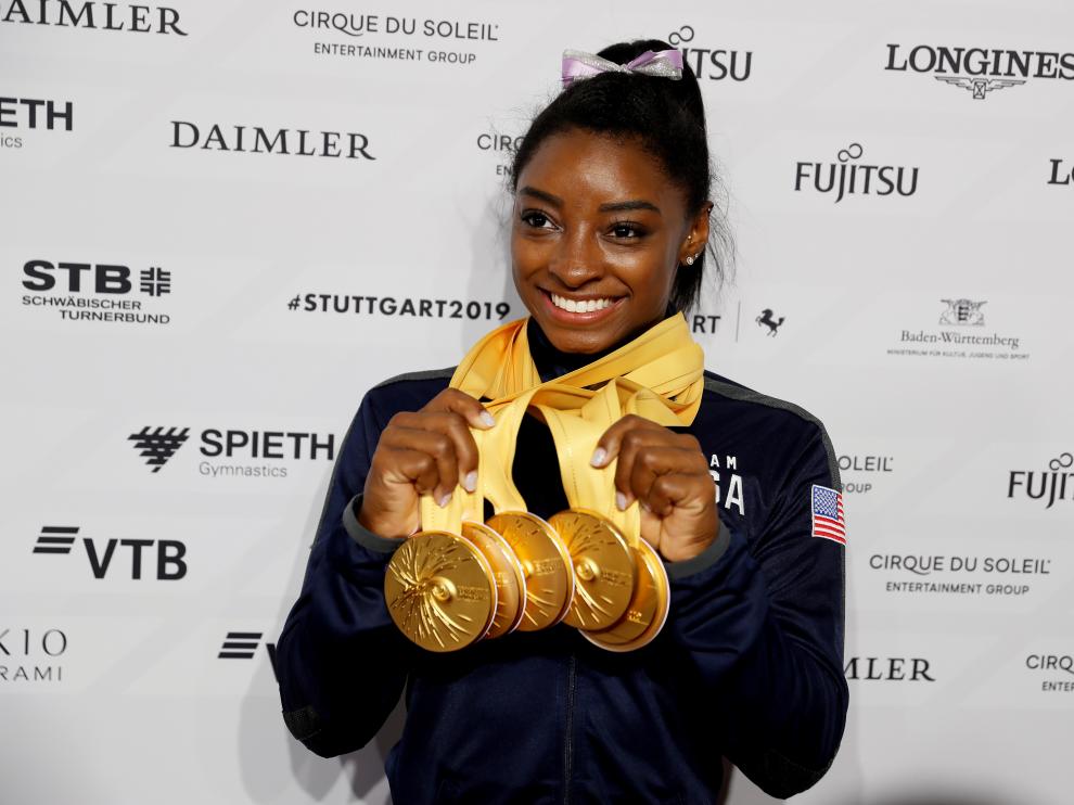 la gimnasta Simone Biles.