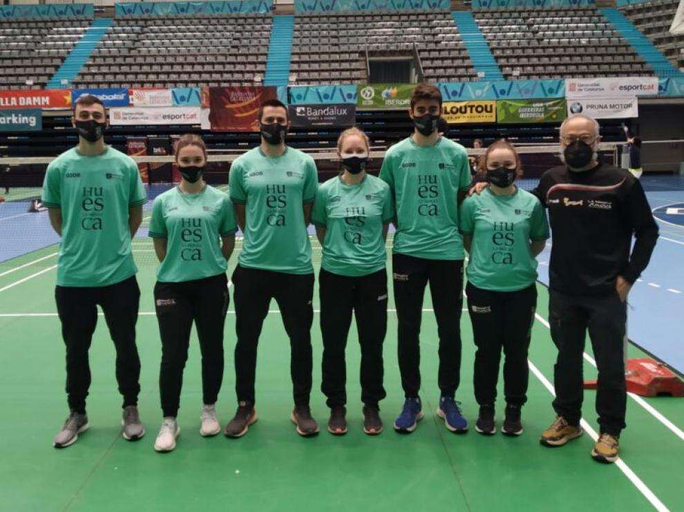 Formación del Bádminton Huesca de Primera División.