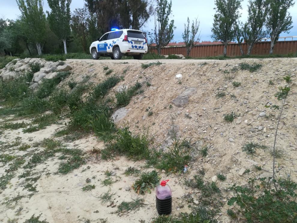 Zona trasera del recinto ferial de Luchan donde se hacía el botellón