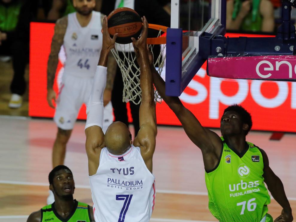 Bagayoko, este domingo, con la camiseta del Fuenlabrada en su debut en la ACB.