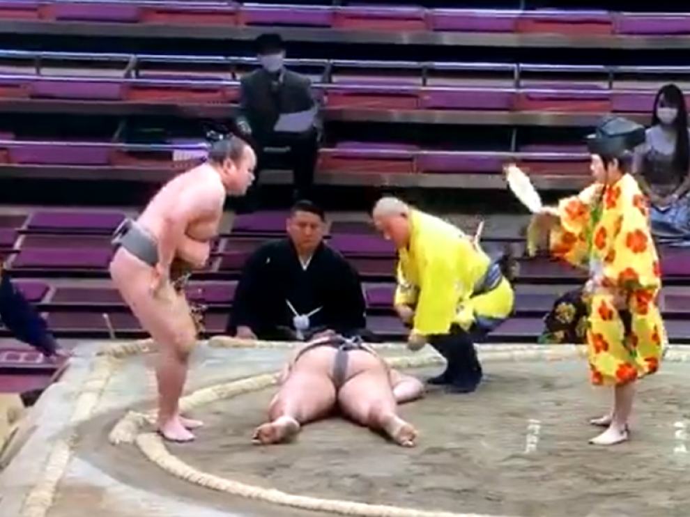 Accidente mortal de un luchador de sumo