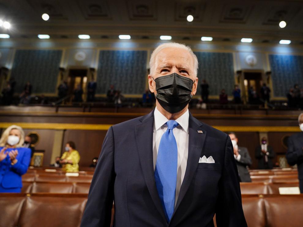 Biden, en su primer discurso ante el Congreso.