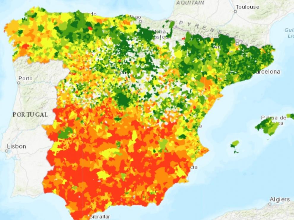 Imagen de la herramienta en la que se debe hacer 'zoom' hasta dar con el territorio que se desea comprobar.