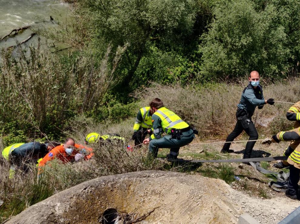 Rescate del ciclista herido