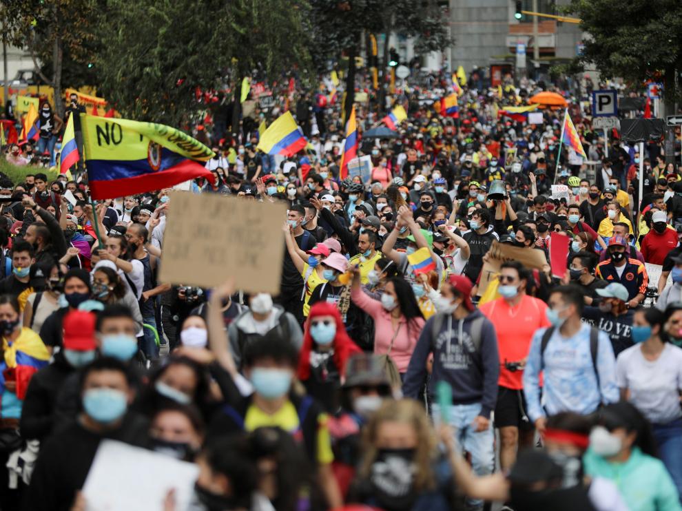 Protestas en Colombia contra la reforma tributaria de Duque