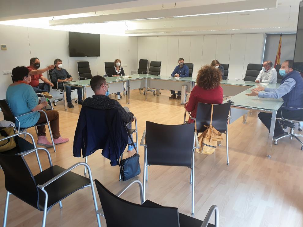 Reunión de alcaldes de Aragón y Lérida en la localidad ilerdense de Alcarrás.