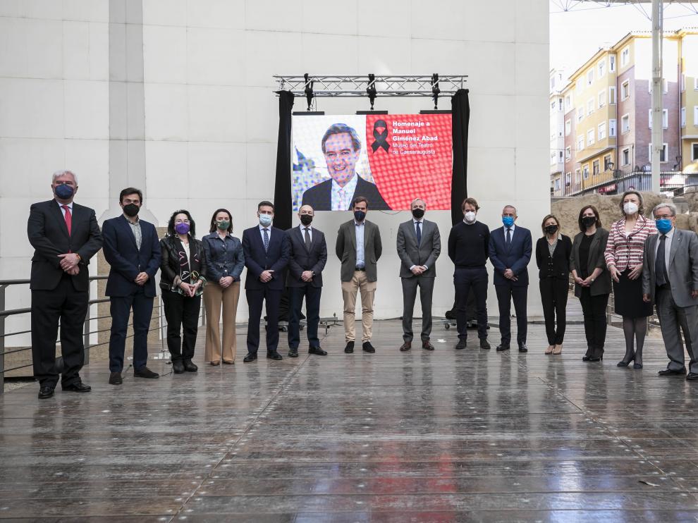 Acto de homenaje a Manuel Giménez Abad en el Teatro Romano de Zaragoza.