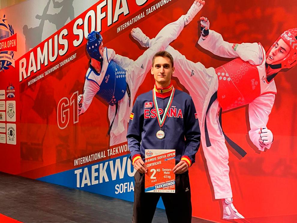Adrián del Río, subcampeón del Open de Bulgaria de Taekwondo celebrado en marzo.