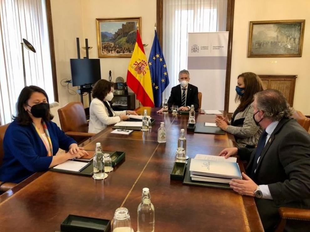 El ministro del Interior, Fernando Grande-Marlaska, recibe a representantes de la AVT.