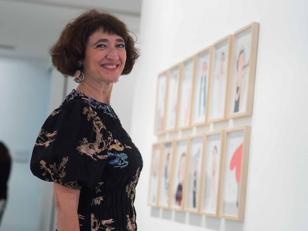 La artista zaragozana Eva Armisén, en la galería A de Arte, donde expuso hace unos meses.