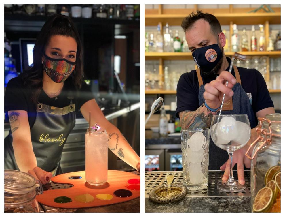 A la izquierda, la propuesta ‘La Paleta del genio’, de Sonia Díaz, de Bloody; a la derecha, Jimmy Valios de Matisse Riviera Café