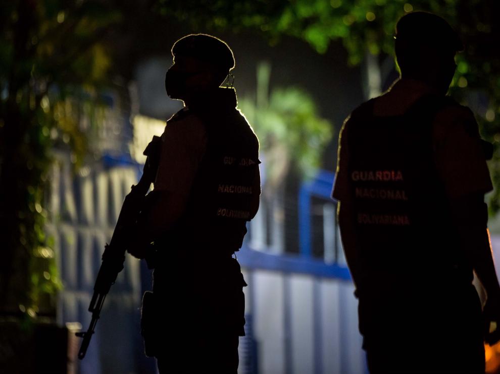 Miembros de la Guardia Nacional Bolivariana en Caracas