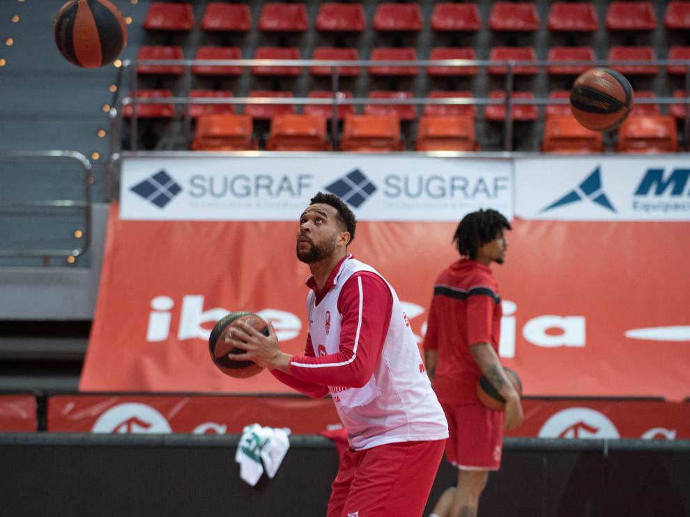 Elias Harris, durante un entrenamiento del Casademont.
