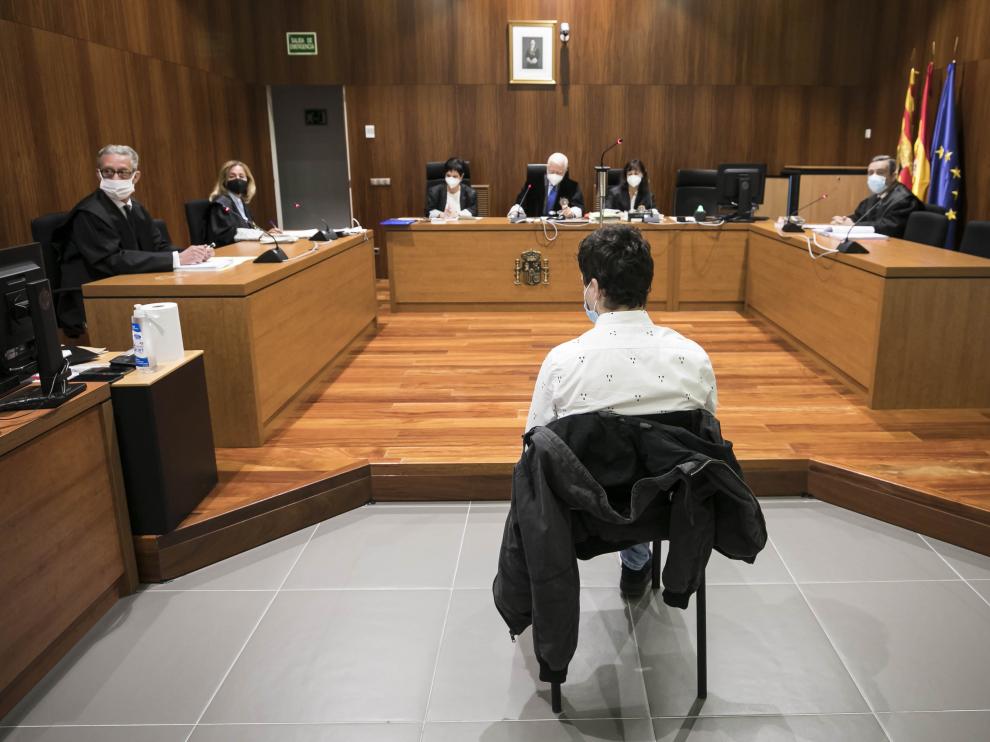 El acusado, durante el juicio celebrado en la Audiencia de Zaragoza.