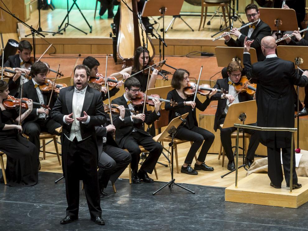 Eduardo Aladrén, durante un concierto en el Auditorio de Zaragoza.