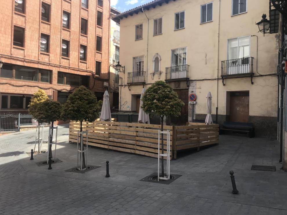 La plaza Bretón de Teruel fue escenario de altercados el pasado fin de semana.