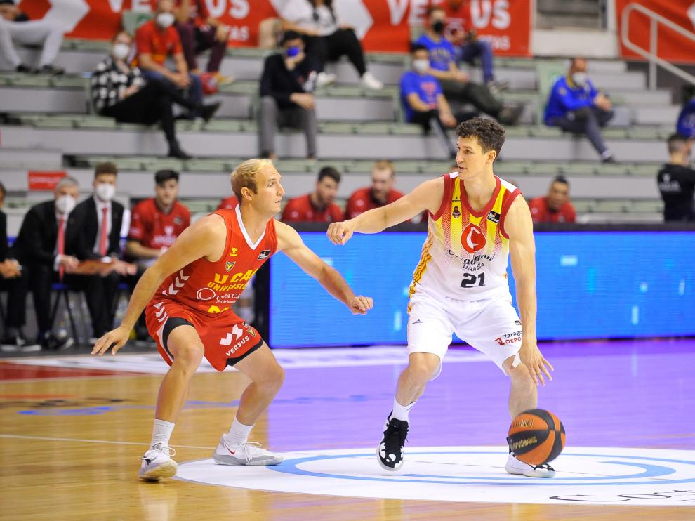Rodrigo San Miguel, en el partido del domingo ante el UCAM Murcia.