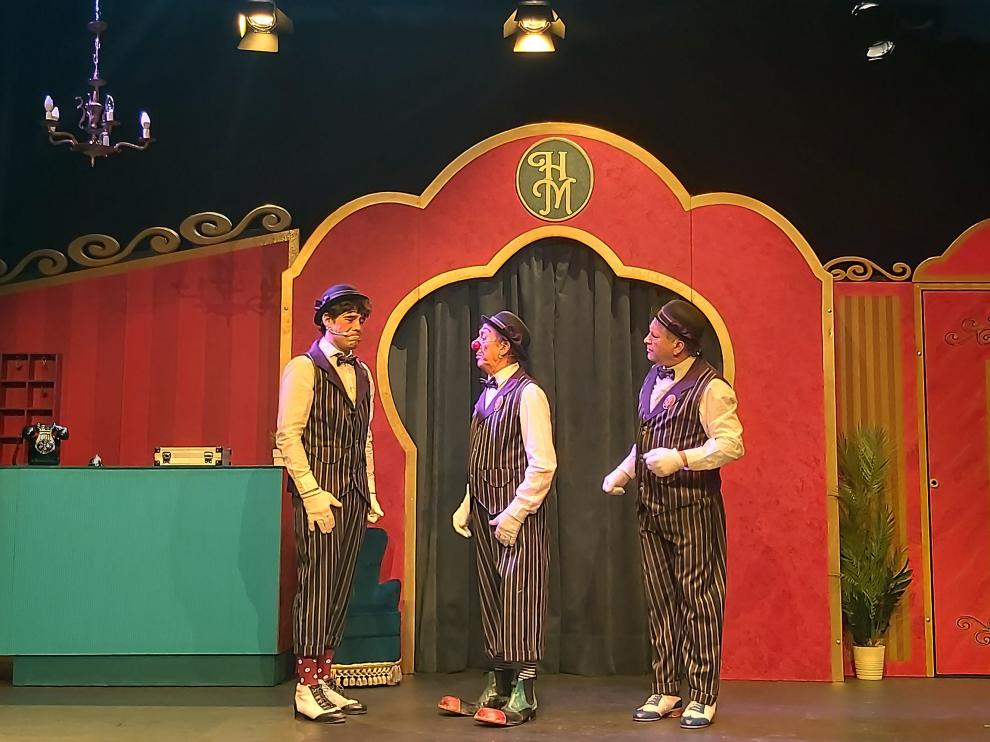 Jano, Serrucho y Kiny, durante uno de los ensayos de la obra.