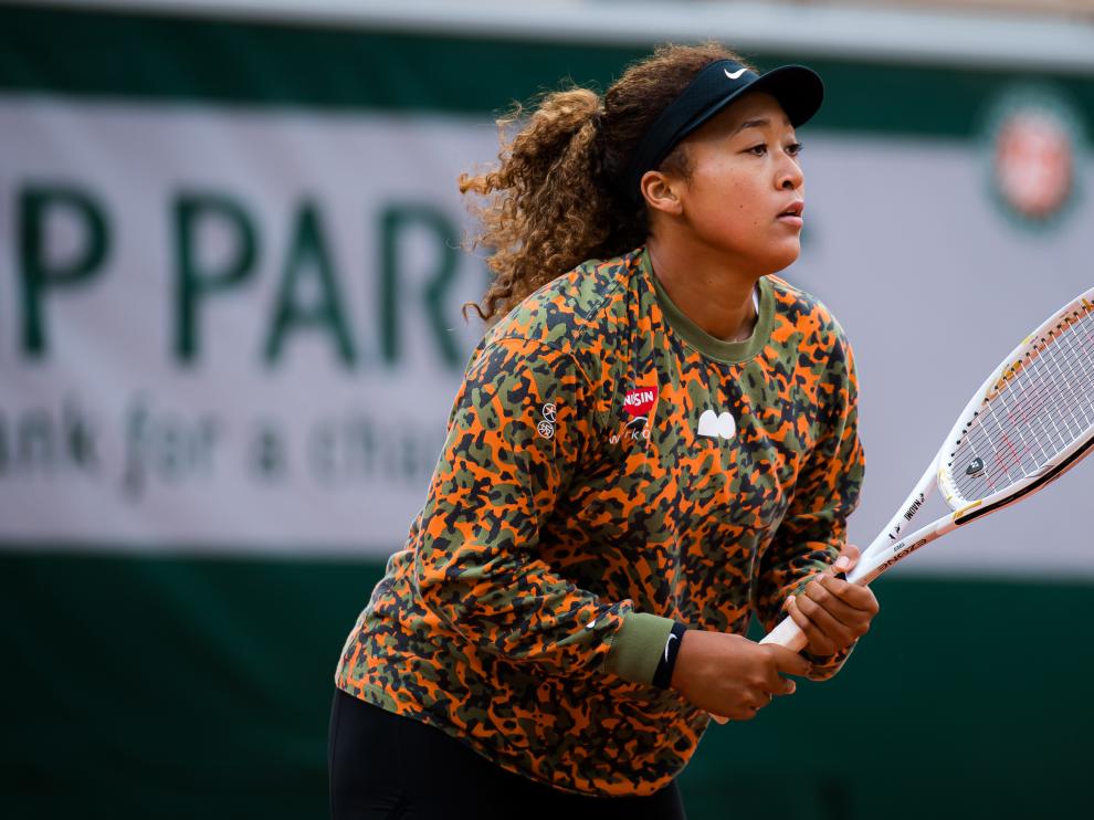 Naomi Osaka, este jueves, en Roland Garros.
