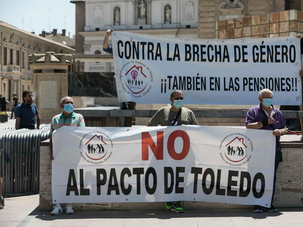Protesta de pensionistas en Zaragoza