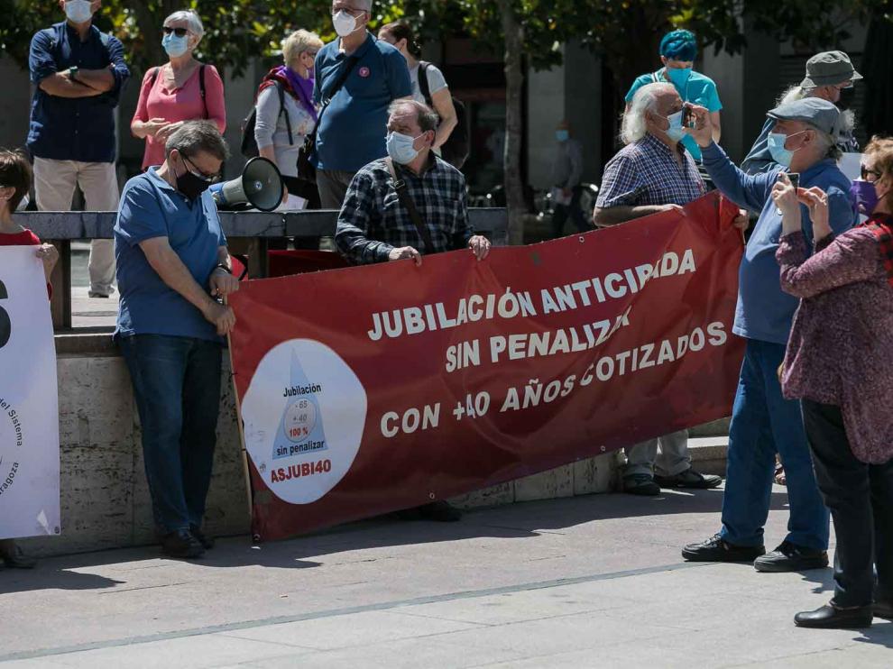Protesta de pensionistas en Zaragoza